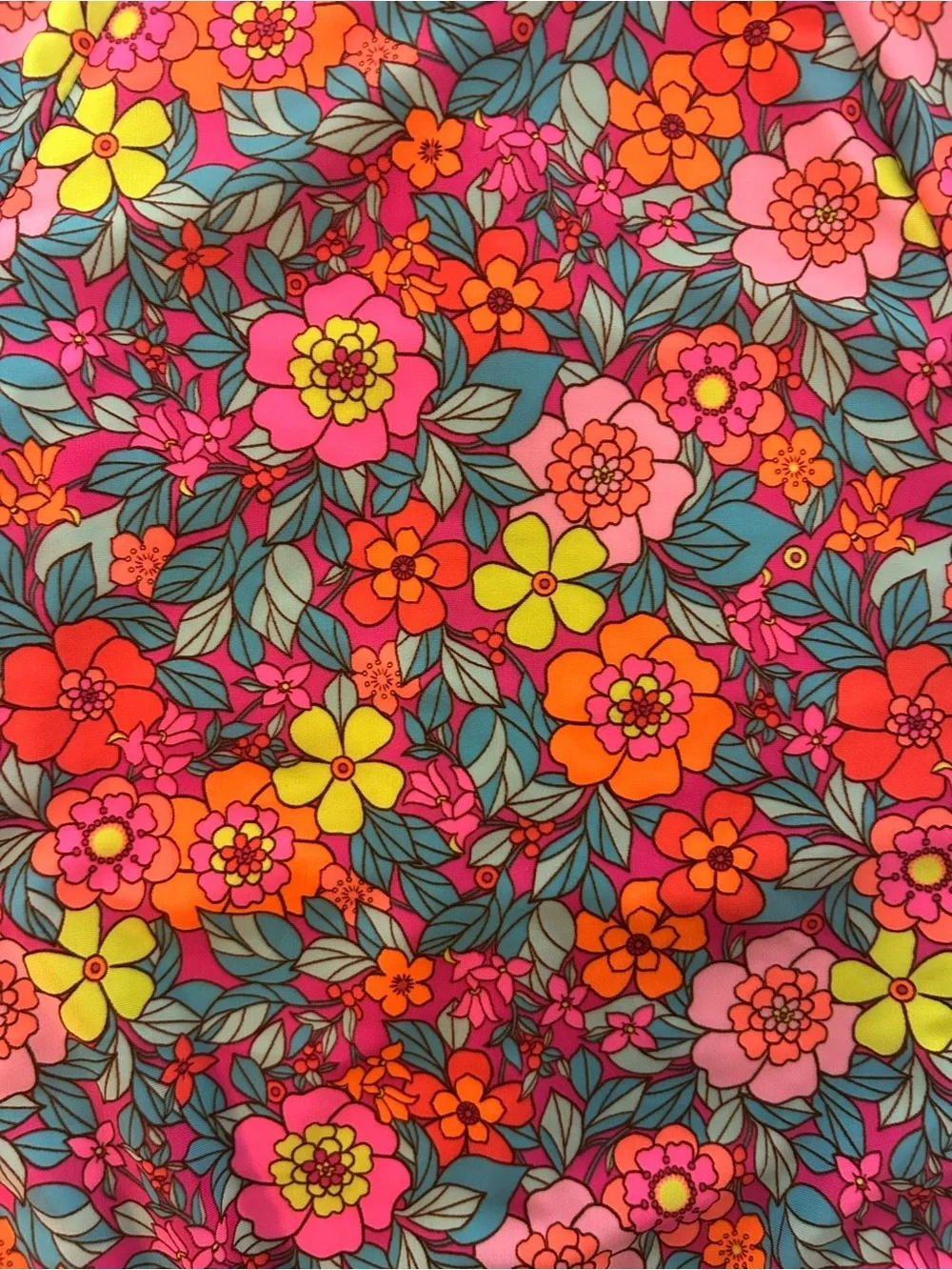 Cat & Jack Girls Floral Long Sleeve One-Piece Swimsuit Multicolor Size S (6/7)
